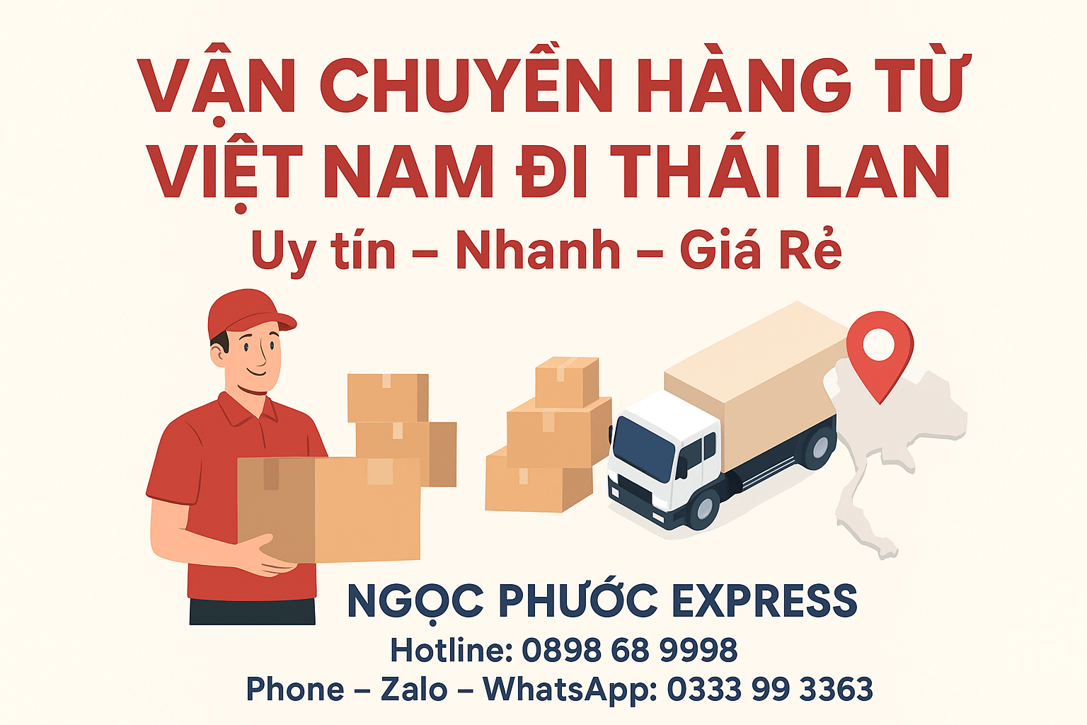 Vận Chuyển Hàng Từ Việt Nam Đi Thái Lan Uy Tín – Giá Rẻ – Giao Nhanh 1–3 Ngày | Ngọc Phước Express